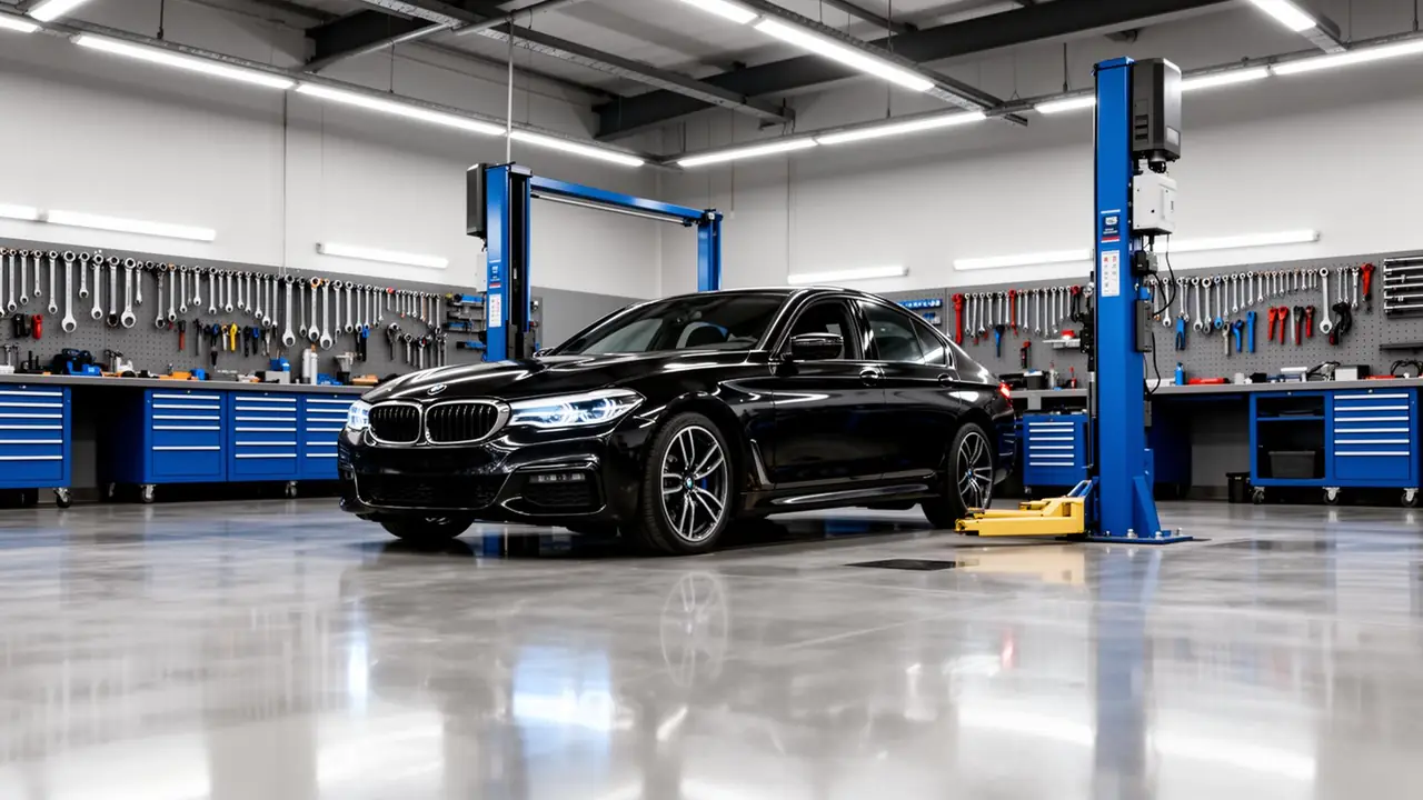 BMW being serviced at the De' KaarNexus workshop in Worli, Mumbai